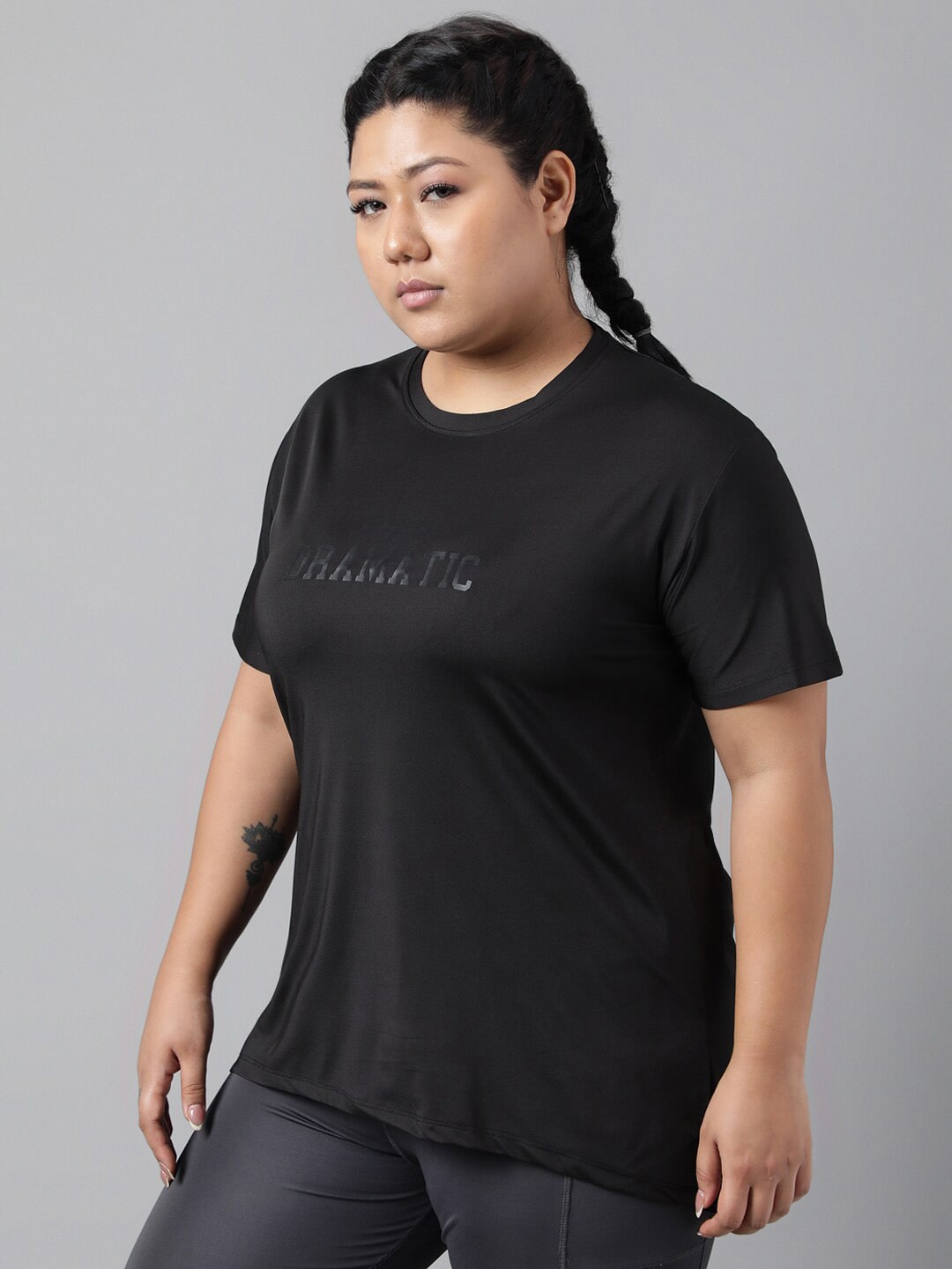 MKH Plus Size Relaxed Fit Typography Printed Dri-Fit Sports T-shirt - Swadesiicart