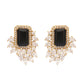 Nuyug 22K Gold Plated Noir Spark Contemporary Stud Earrings | Swadesiicart