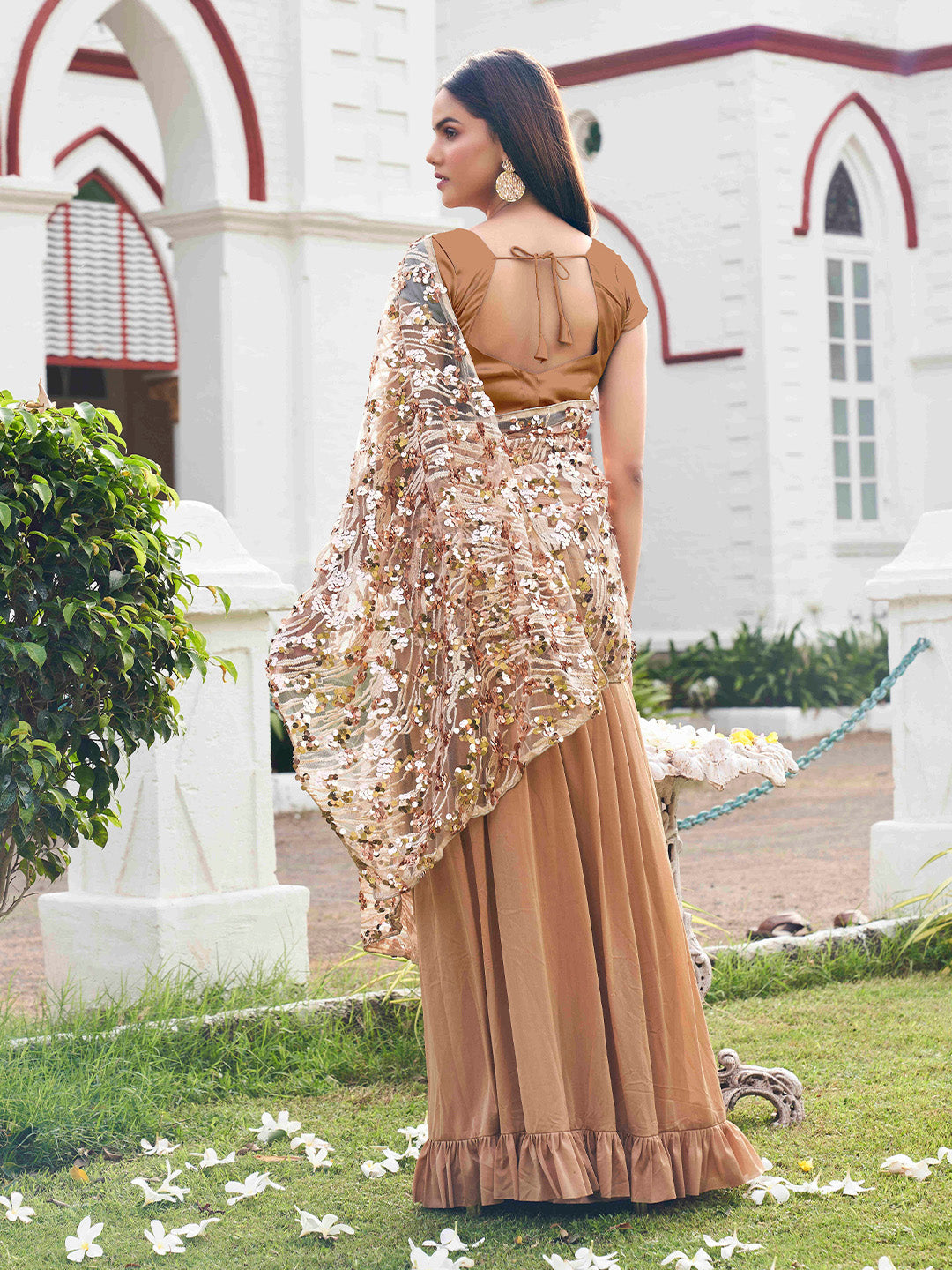 Tikhi Imli Embroidered Sequinned Ready to Wear Saree | Swadesiicart
