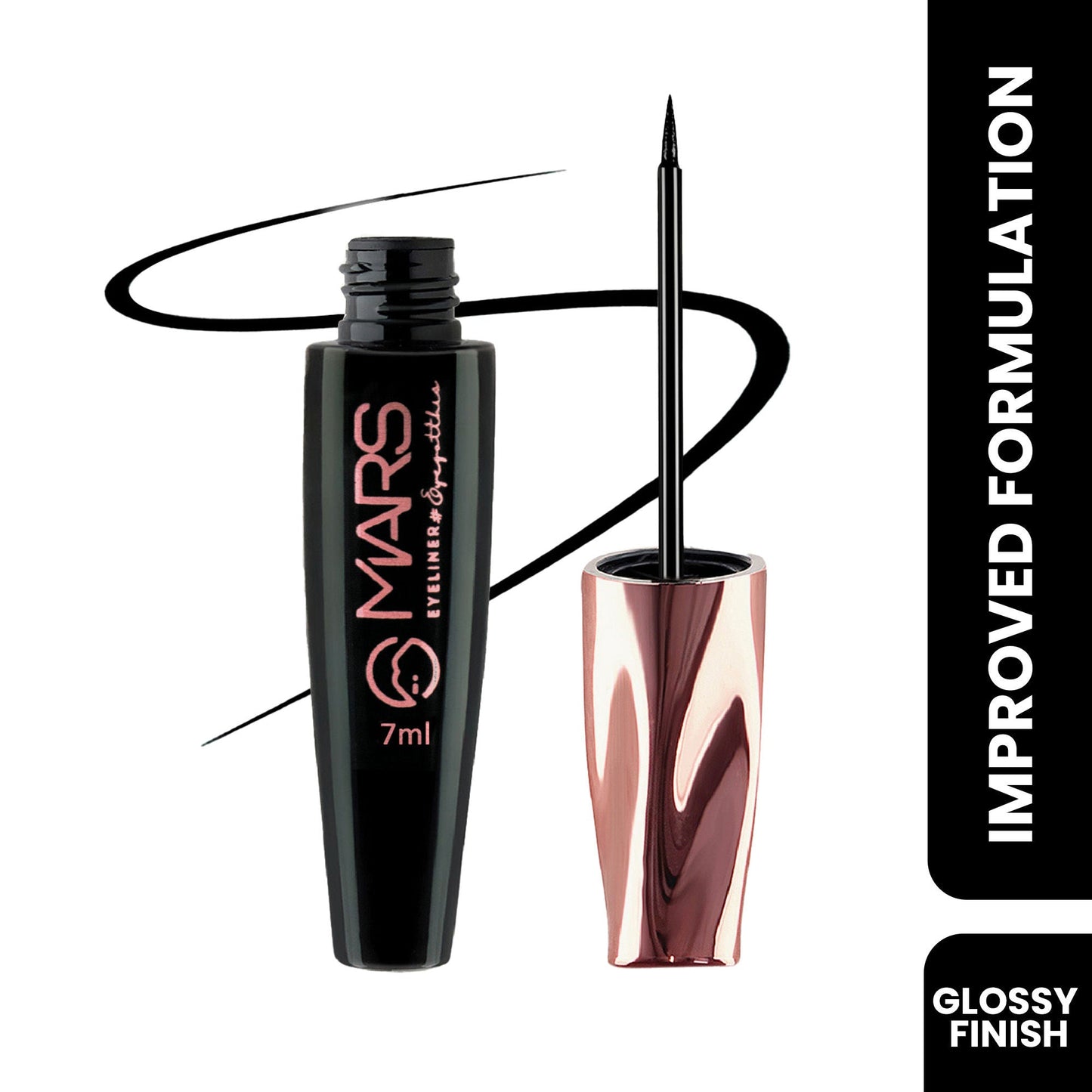 MARS Cosmetics Glossy Liquid Eyeliner - Black - Swadesiicart