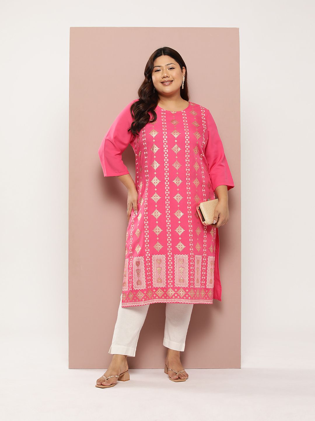 Sztori Plus Size Ethnic Printed Kurta - Swadesiicart