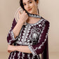 HERE&NOW Floral Lucknowi Chikankari Embroidered Georgette Anarkali Kurta with Dupatta | Swadesiicart