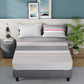 Nautica Bradford Grey & White Striped Cotton 160 TC King Bedsheet With 2 Pillow Covers - Swadesiicart