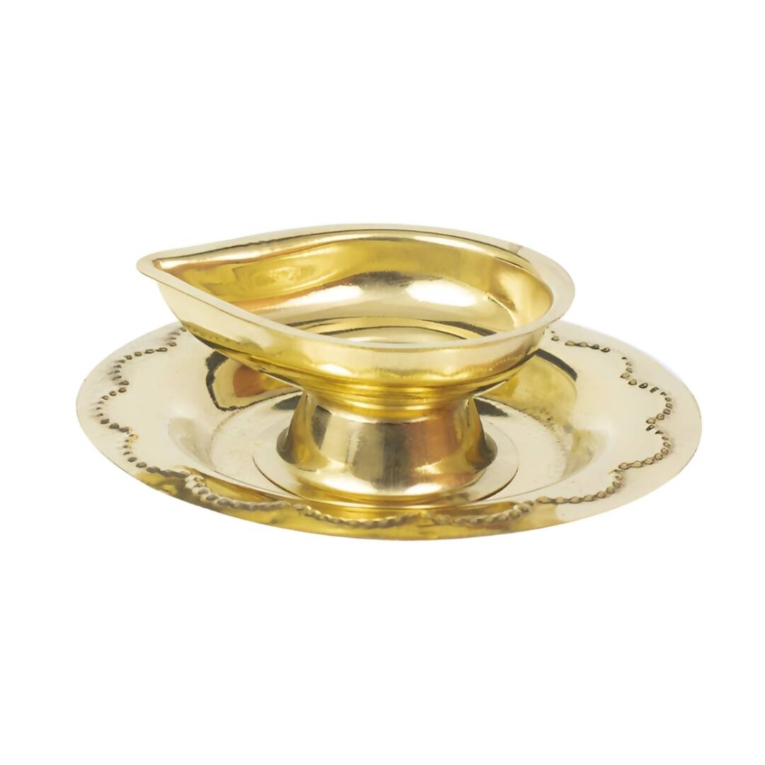 Spillbox Gold-Toned Brass Deepak Diya Pooja Essential | Swadesiicart