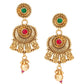 Aadita Gold-Polished & Red e Studded Jewellery Set - Swadesiicart