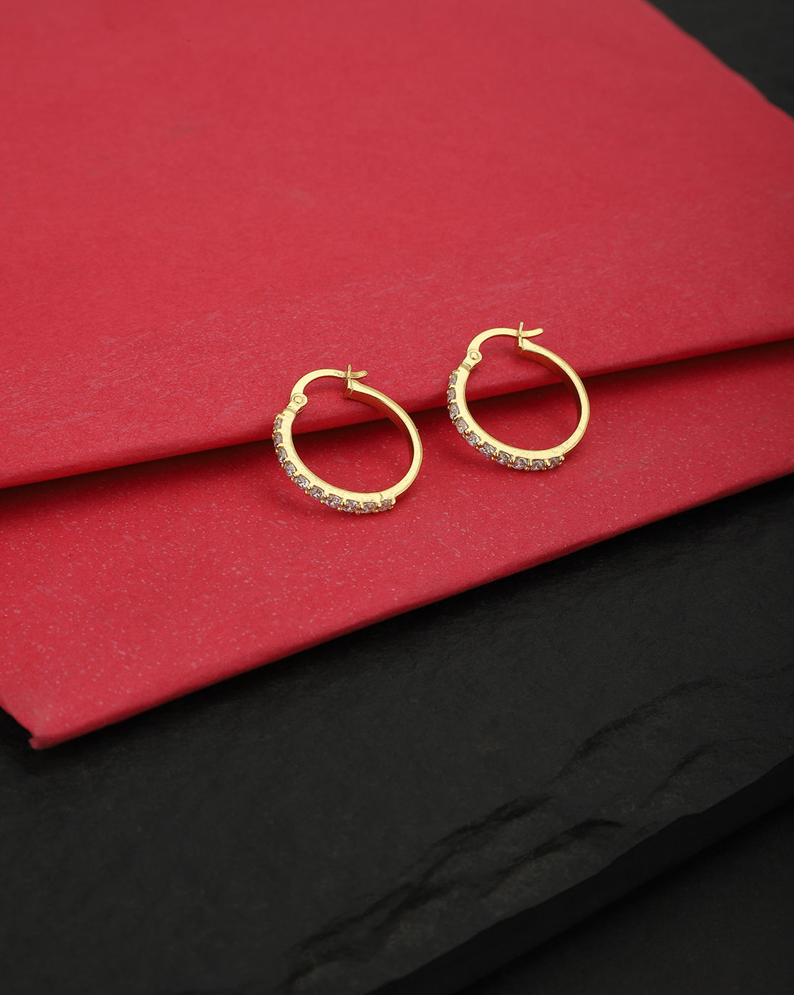 Gold-Polished With Cz Floral Bold Stud Earring - Wahe Jewels - Swadesiicart