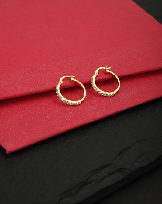 Gold-Polished With Cz Floral Bold Stud Earring - Wahe Jewels - Swadesiicart