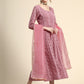Kalini Paisley Embroidered Chikankari Georgette Anarkali Kurta With Dupatta Set | Swadesiicart