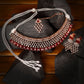 Saraf RS Jewellery Rose Gold-Polished & Red AD & CZ-Studded Contemporary Jewellery Set