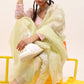 Tikhi Imli Green Floral Embroidered Organza Saree | Swadesiicart