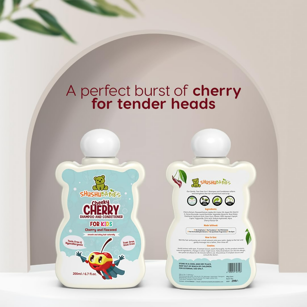 ShuShu Babies Cheeky Cherry Shampoo & Conditioner (under 4-12 Years) - Swadesiicart