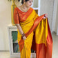 DEIANA'S Beautiful Designer Golden zari Soft Lichi Silk Saree - Yellow - Swadesiicart