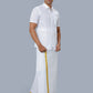 Ramraj Cotton Mens Half Sleeve Formal 100 % Cotton White Shirt | Swadesiicart