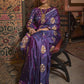 Mitera Purple & Brown Floral Zari Silk Blend Banarasi Saree | Swadesiicart