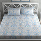CHHAVI INDIA Blue & White Ethnic Motifs 210 TC King Bedsheet with 2 Pillow Covers - Swadesiicart