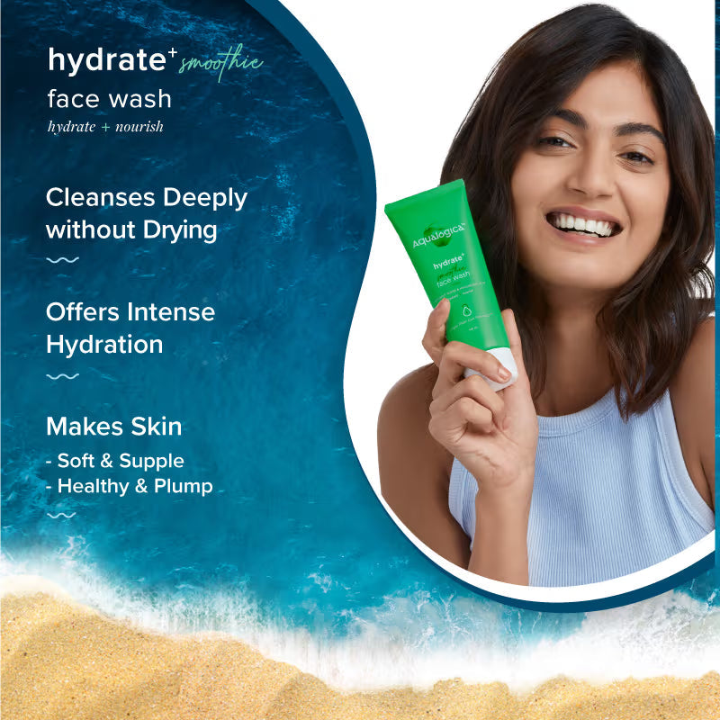 Aqualogica Hydrate+ Smoothie Face Wash with Coconut Water & Hyaluronic Acid - Limited Time Offer - Swadesiicart