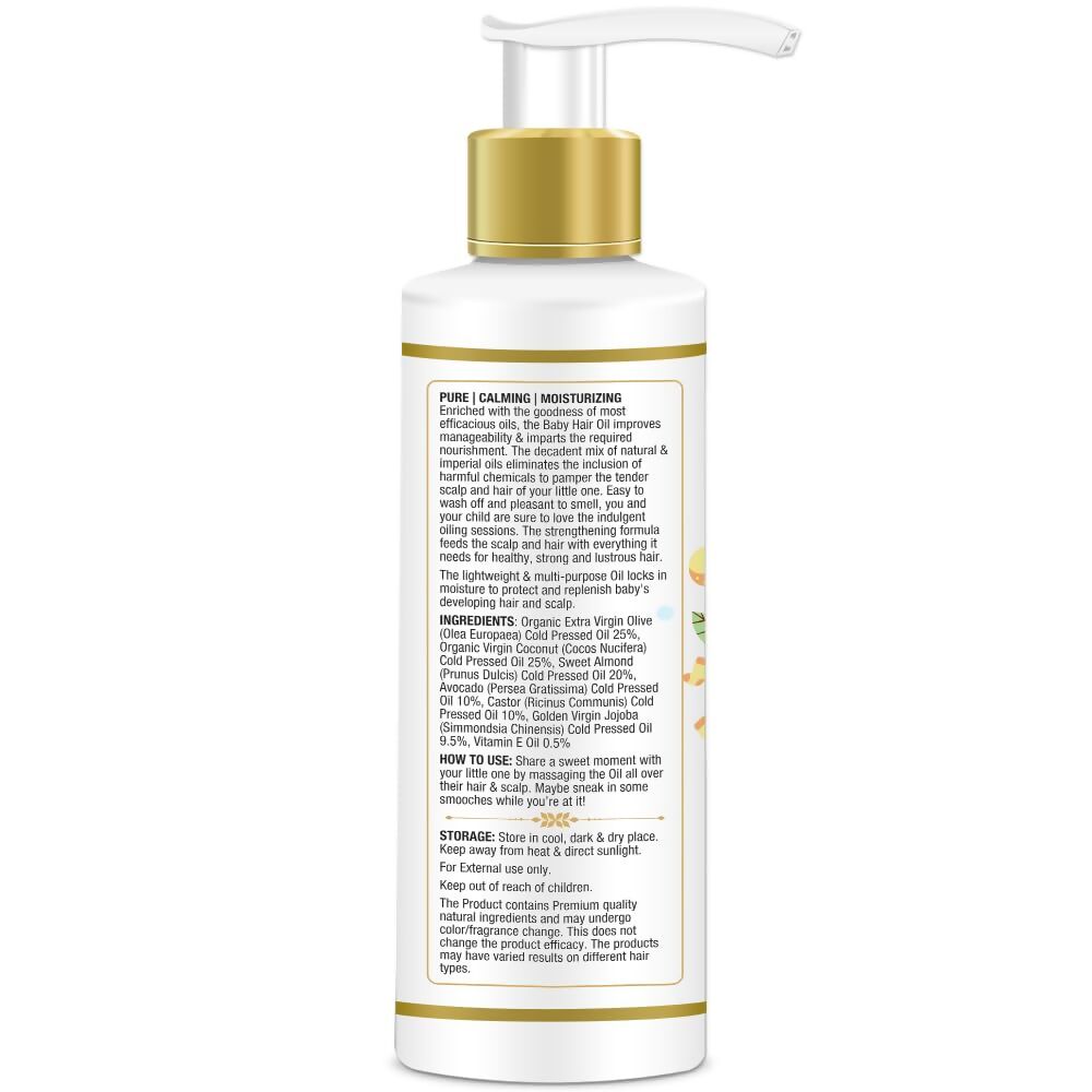 Mom & World Baby Hair Oil With Organic & Cold Pressed Natural Oil - Swadesiicart