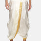 Sethukrishna Men Cream & Golden Solid Dhoti | Swadesiicart