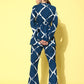 InWeave Women's Indigo Criss Cross Belted Coord Set - Swadesiicart
