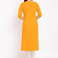 HERE&NOW Yellow Geometric Yoke Design Thread Work Kurta - Swadesiicart