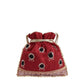 Masq Red & Black Embellished Embroidered Potli Clutch - Swadesiicart