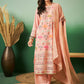 Peach Georgette Handwork Unstitched Dress Material - Hanika | Swadesiicart
