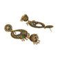 Anikas Creation Gold-Toned & Multicoloured Contemporary Jhumkas Earrings | Swadesiicart