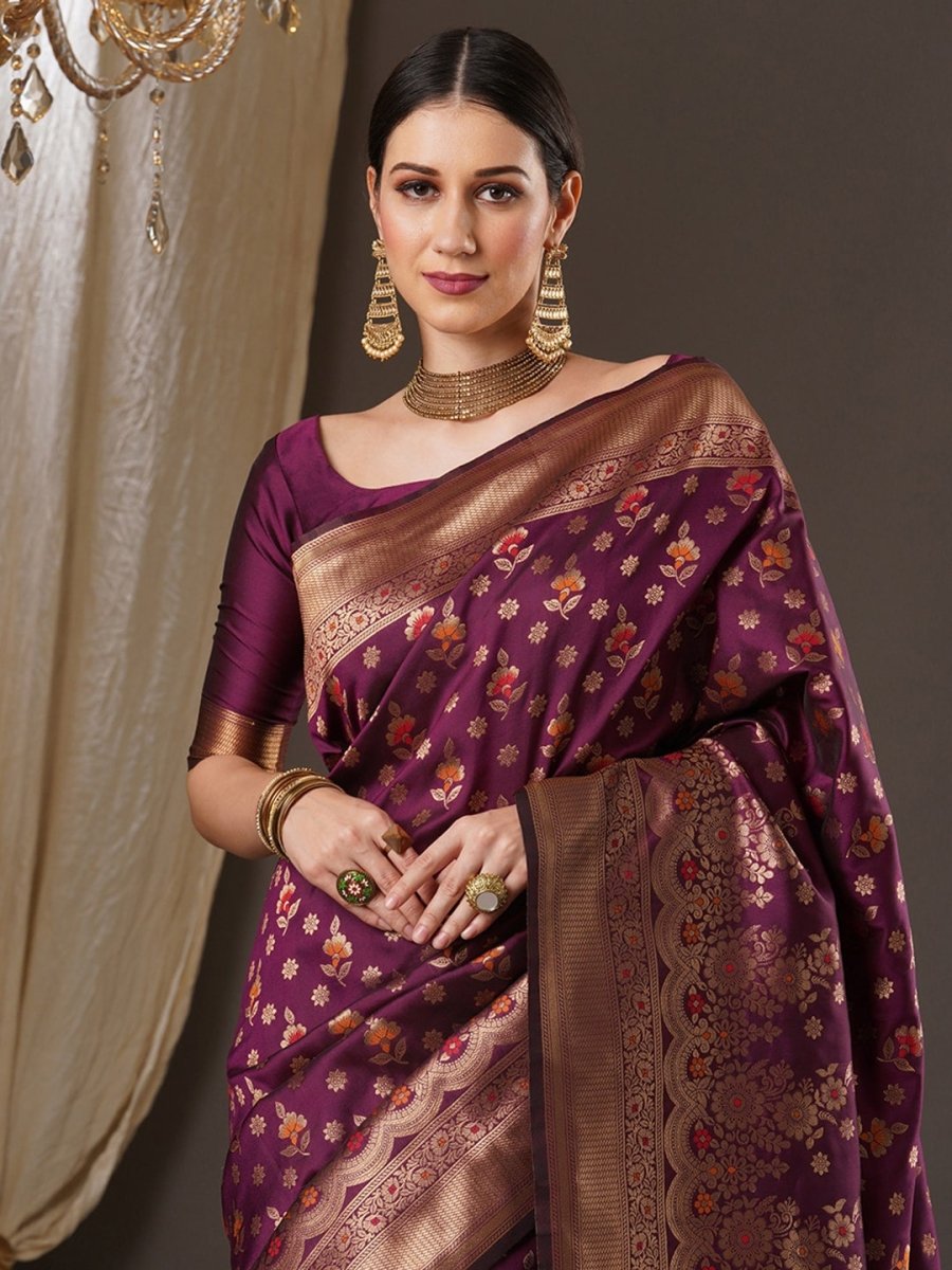 Anouk Woven Design Zari Banarasi Saree | Swadesiicart