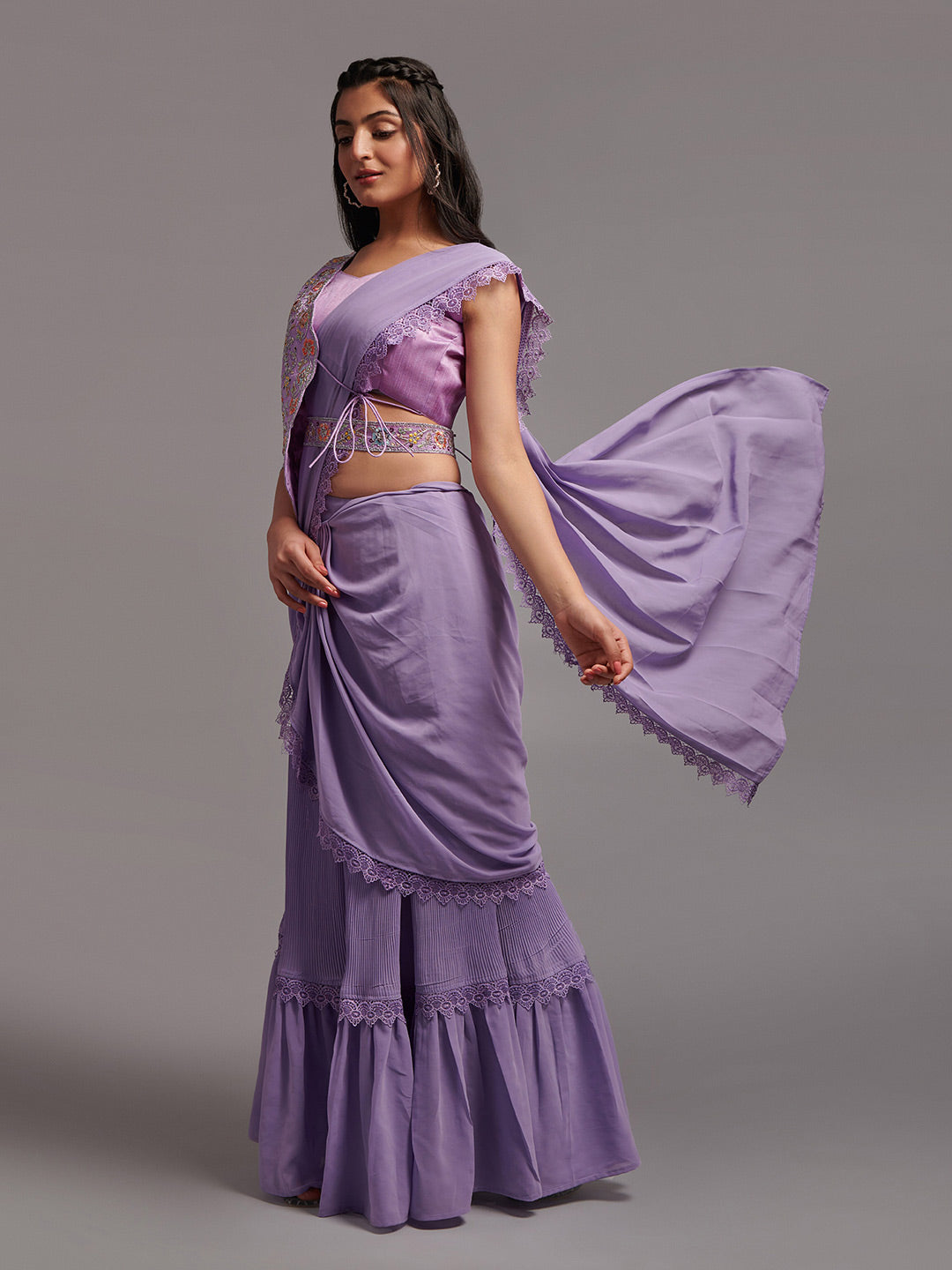 Kalini Embellished Pure Georgette Ready to Wear Saree | Swadesiicart