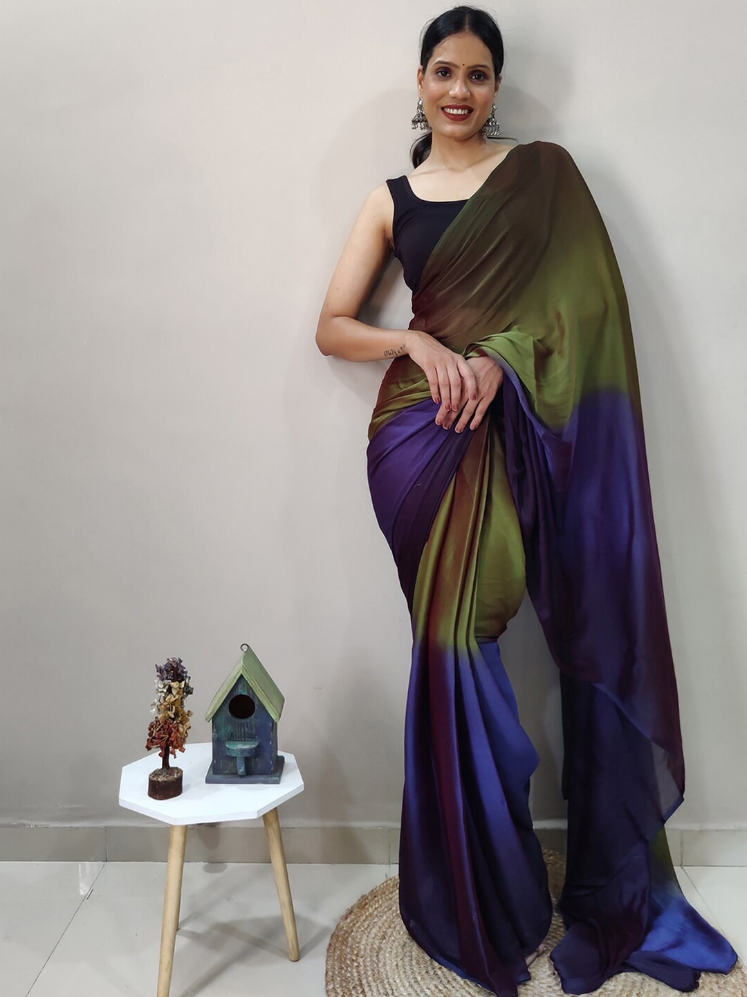 Mitera Ombre Dyed Ready to Wear Saree | Swadesiicart