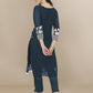 HERE&NOW Floral Embroidered Chikankari Kurta with Trousers & Dupatta | Swadesiicart