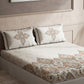 DDecor Orange & Red Ethnic Motifs Cotton 140 TC King Bedsheet With 2 Pillow Covers - Swadesiicart