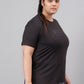 MKH Plus Size Typography Printed Drop Shoulder Sleeves Relaxed Fit Dri-FIT Sports T-Shirt - Swadesiicart