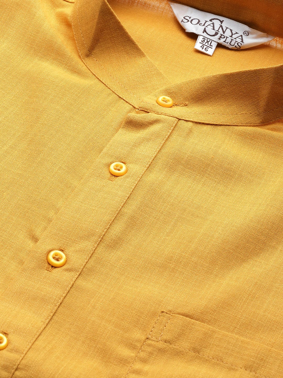 Sojanya Plus Size Men Mustard Yellow Pure Cotton Kurta | Swadesiicart