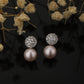 Gold-Polished Enamel Contemporary Drop Earring With Dangling Stone - Wahe Jewels - Swadesiicart
