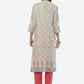 Biba Women Beige Ethnic Printed Regular Kurta - Swadesiicart