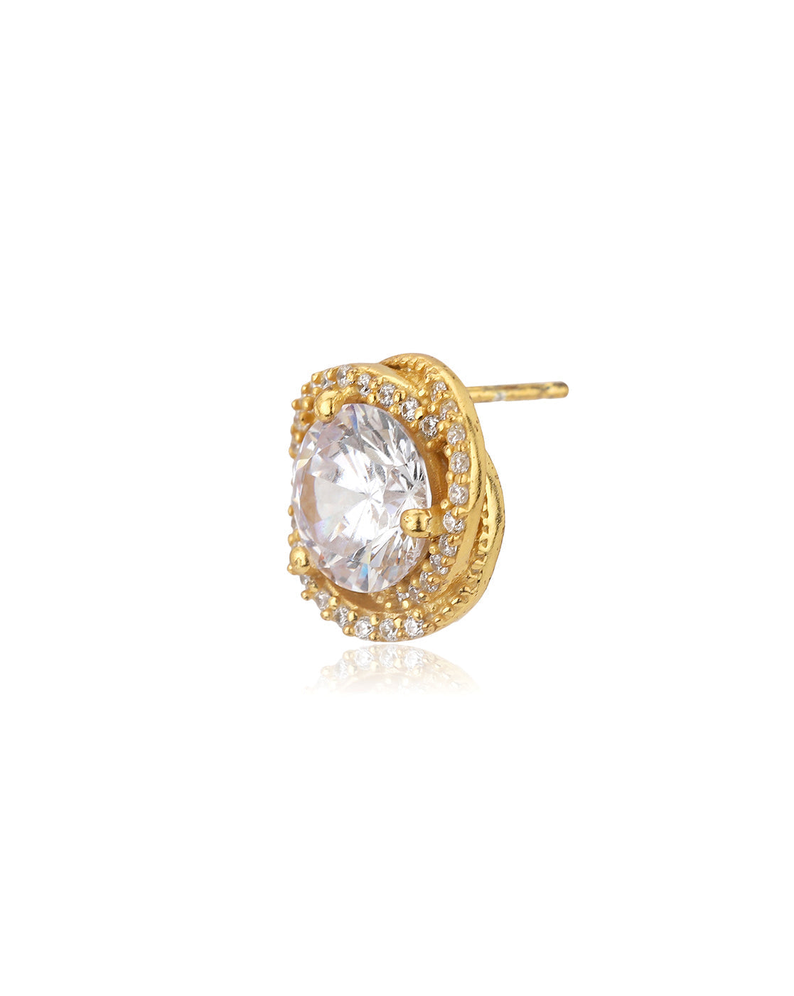 Gold-Polished With Cz Heart Drop Earring For Women - Wahe Jewels - Swadesiicart