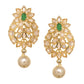 Saraf RS Jewellery Gold-Polished Polki Studded With Beads Handcrafted Jewellery Set - Swadesiicart