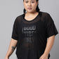 MKH Plus Size Typography Printed Drop-Shoulder Sleeves Dri-FIT Relaxed Fit Sports T-shirt - Swadesiicart