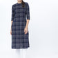 Vishudh Women Navy Blue Checked Kurta - Swadesiicart