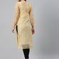 ADA Women Beige & Black Ethnic Motifs Embroidered Chikankari Handloom Kurta with Trousers & Inner | Swadesiicart