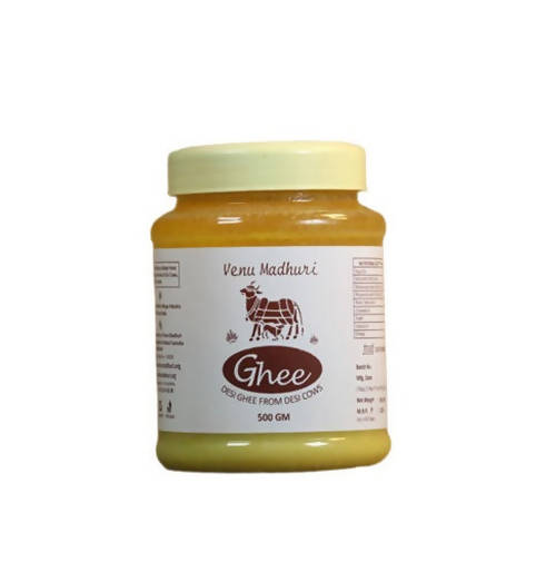 Venu Madhuri Desi Cow Ghee Bottle | Indian Hallikar Cow Ghee, Pure A2 Ghee, Natural & Healthy, Non-GMO | Bilona Method | Traditional Curd-Churned | Swadesiicart