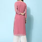 Kalini Ethnic Motifs Embroidered Chikankari Georgette Kurta | Swadesiicart