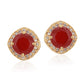 Gold-Polished With Hanging Pearl Fancy Half Hoop Earring For Women - Wahe Jewels - Swadesiicart