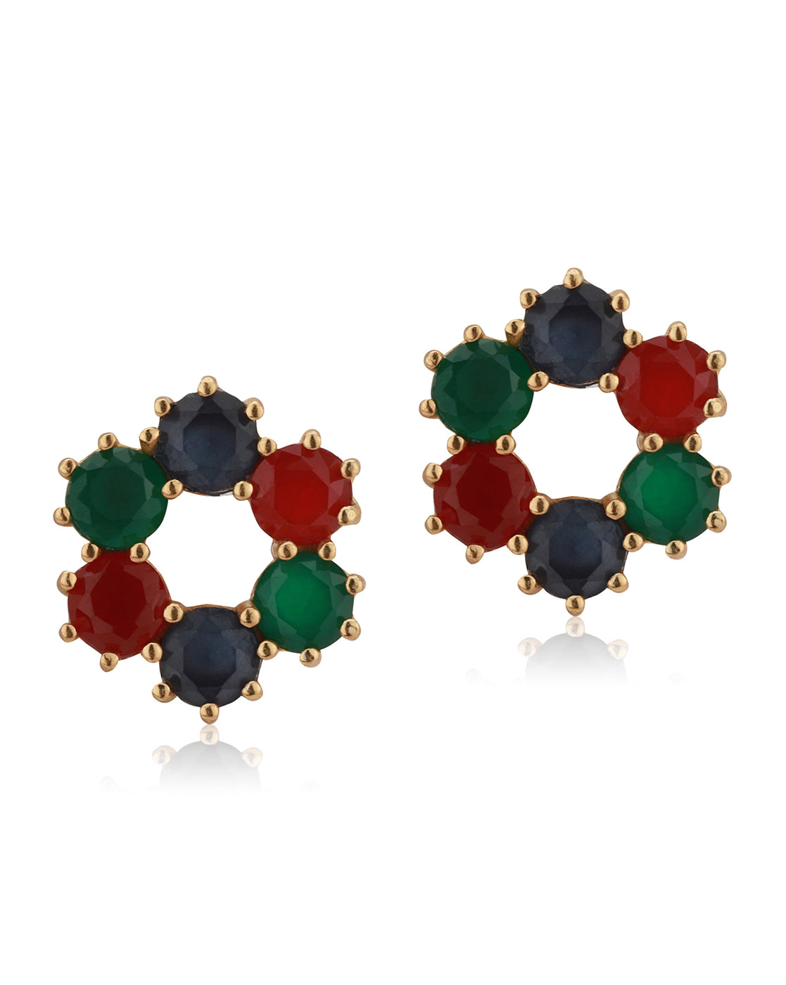 Gold-Polished With Cz Hoop Earring - Wahe Jewels - Swadesiicart