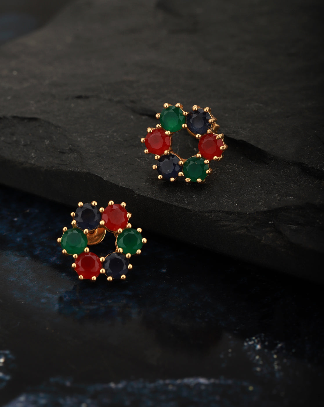 Gold-Polished With Cz Hoop Earring - Wahe Jewels - Swadesiicart