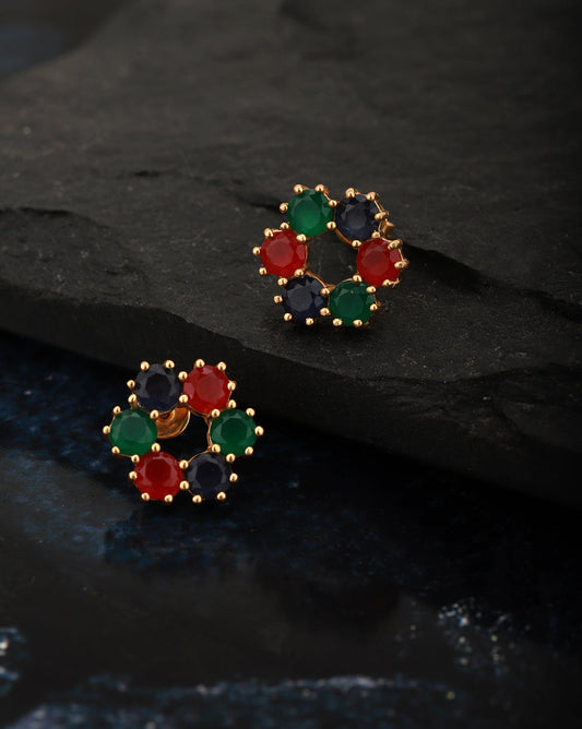 Gold-Polished With Cz Hoop Earring - Wahe Jewels - Swadesiicart