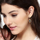 Rhodium Plated Cz Triangular Stud Earring For Women - Wahe Jewels - Swadesiicart