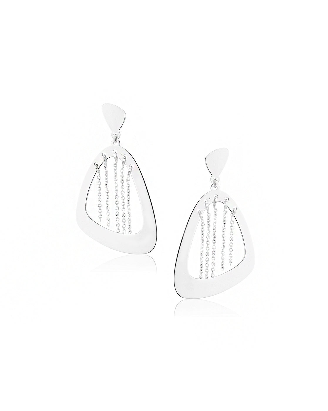 Gold-Polished With Cz Triangular Drop Earring For Women - Wahe Jewels - Swadesiicart