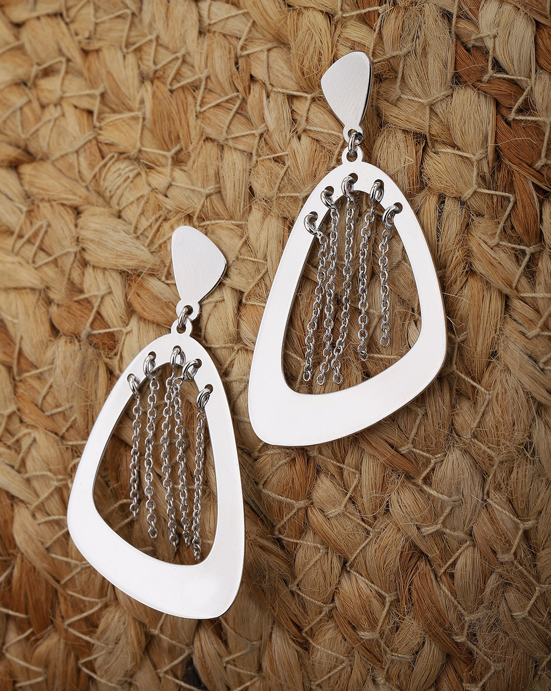 Gold-Polished With Cz Triangular Drop Earring For Women - Wahe Jewels - Swadesiicart